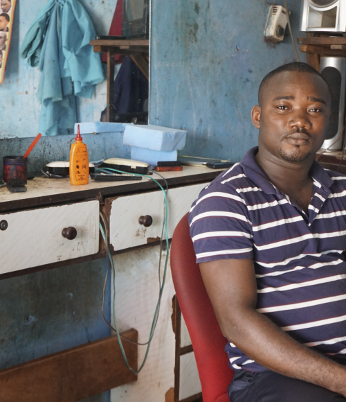A barbershop in Cote D'Ivoire